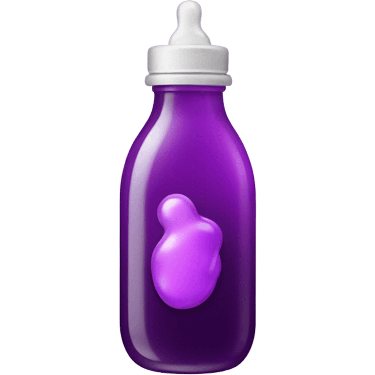 Baby bottle with purple syrup emoji