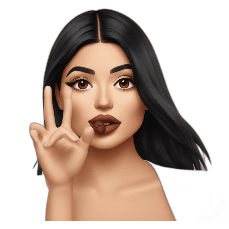 Kylie Jenner blowing a kiss emoji