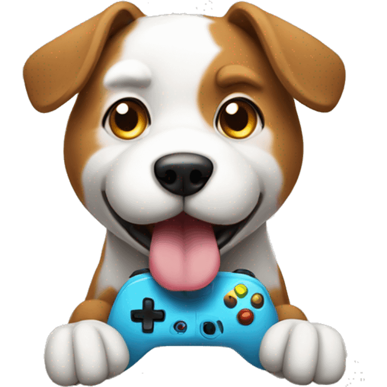 Dog playing video games emoji