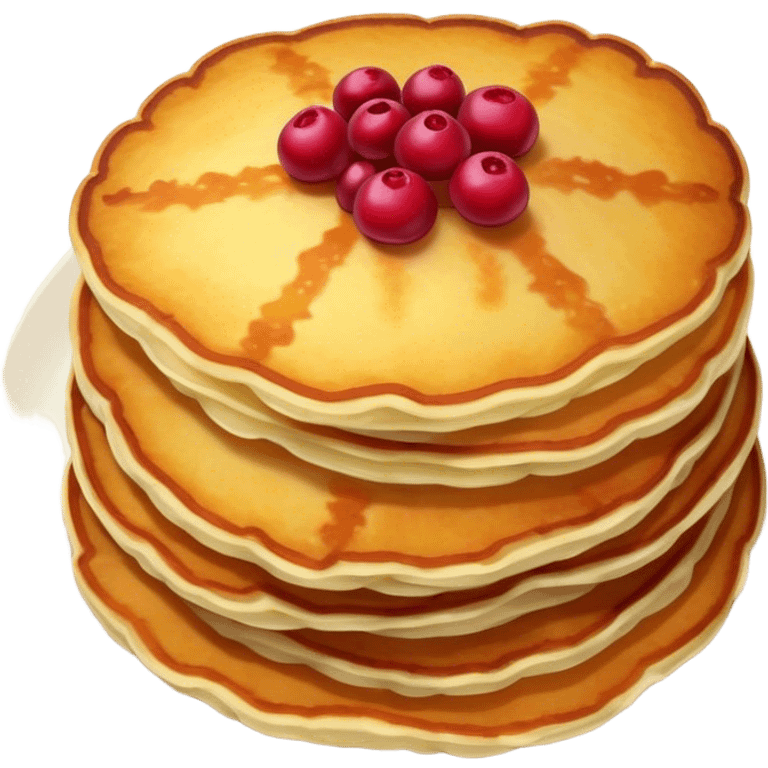 Potato pancakes with lingonberries  emoji