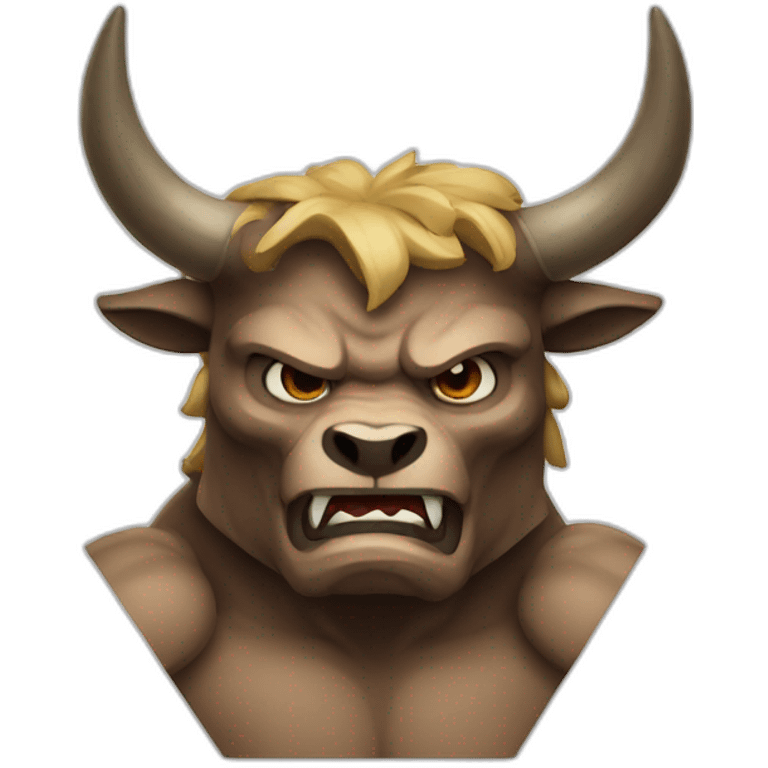 minotaur mad of paper emoji