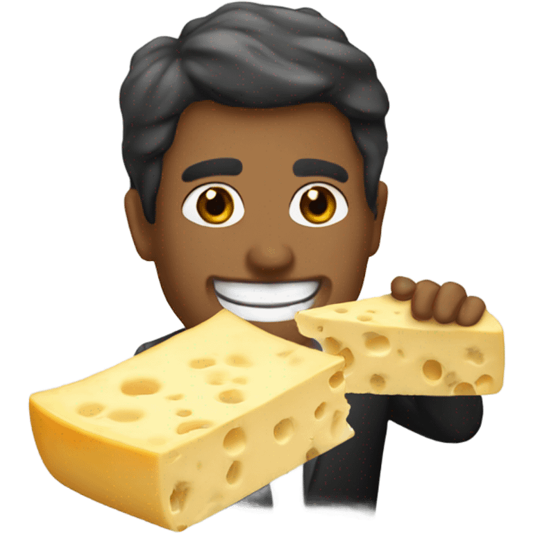 Un queso con boca emoji