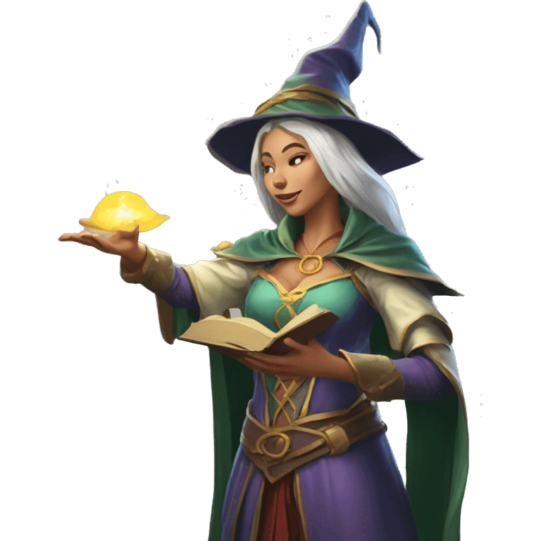 D&D female noble wizard elf casting a spell  emoji