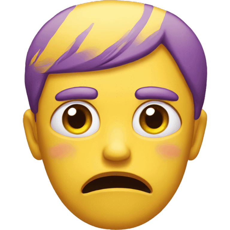 purple yellow face crying hard emoji