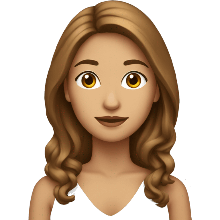 mujer blanca pelo marron a los hombros emoji