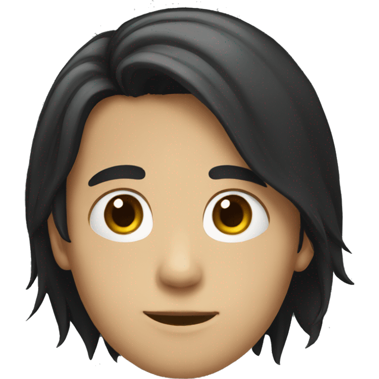 Boy with long black hair emoji