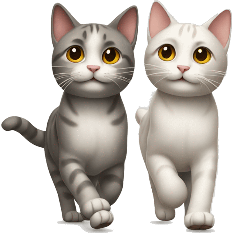 Two cats walking together  emoji