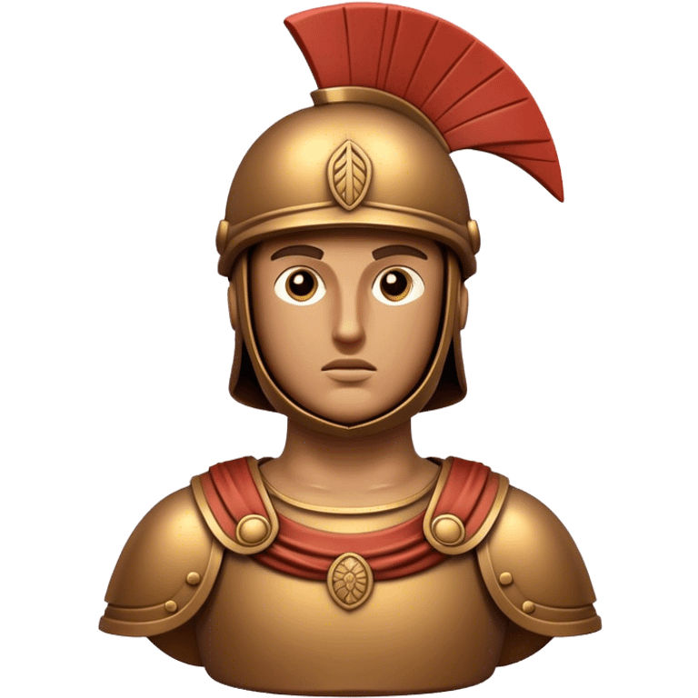 Botero Bronze Roman Soldier Landmark Emoji – Showcasing a stylized, rounded bronze Roman soldier sculpture. emoji