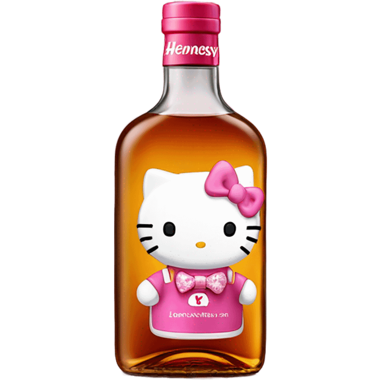 Hennessy alcohol bottle with hello Kitty emoji