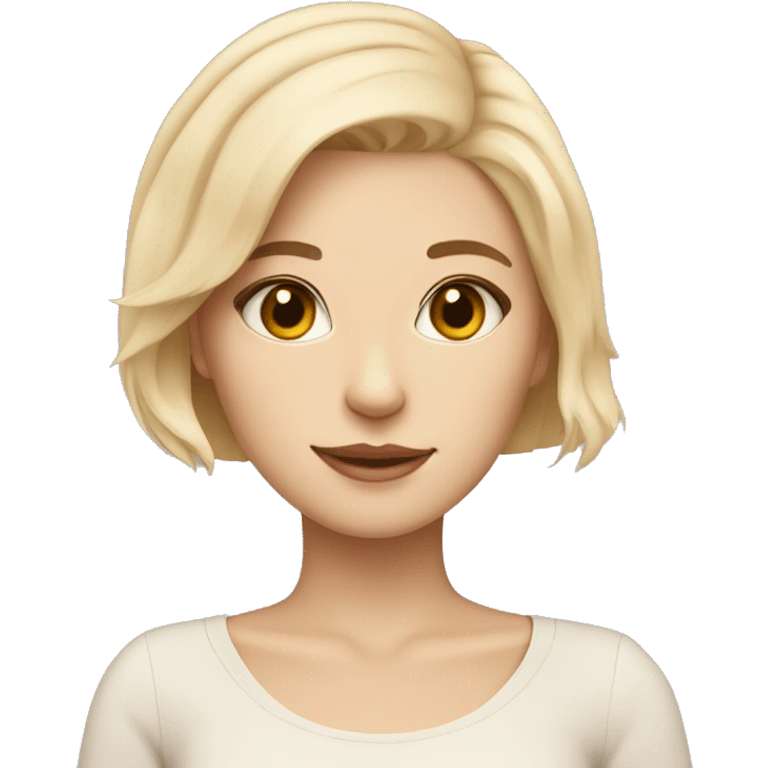 blonde beutiful girl with beige british short hair cat emoji