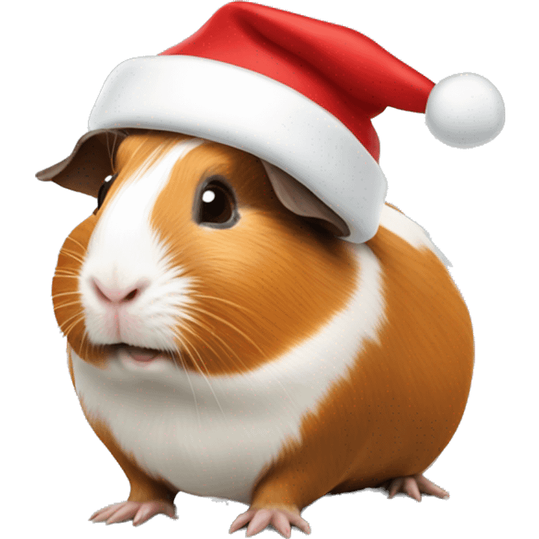 Guinea pig wearing Santa hat  emoji