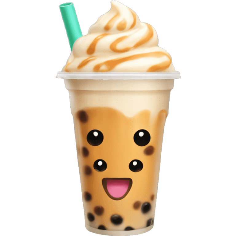 Bubble tea with caramel and cream  emoji