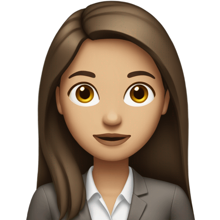 business woman long straight brown hair emoji