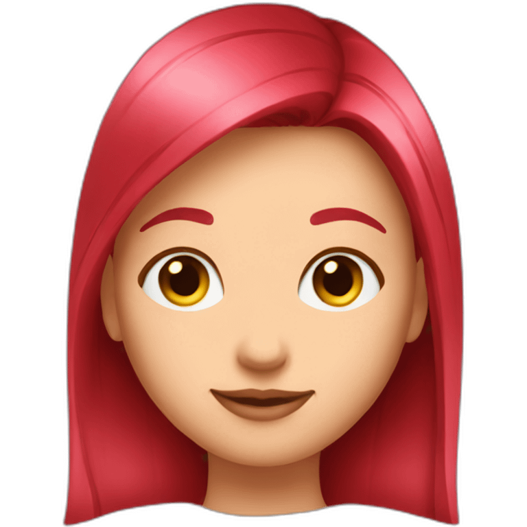 girl-long-straight-rosered-hair-hug emoji