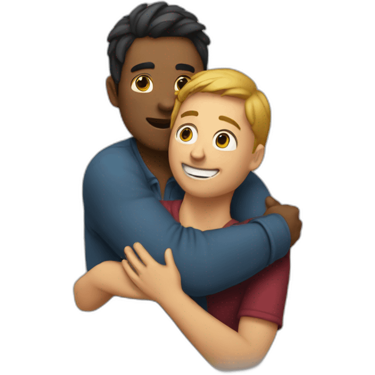 Hug beetween couple of men and women emoji