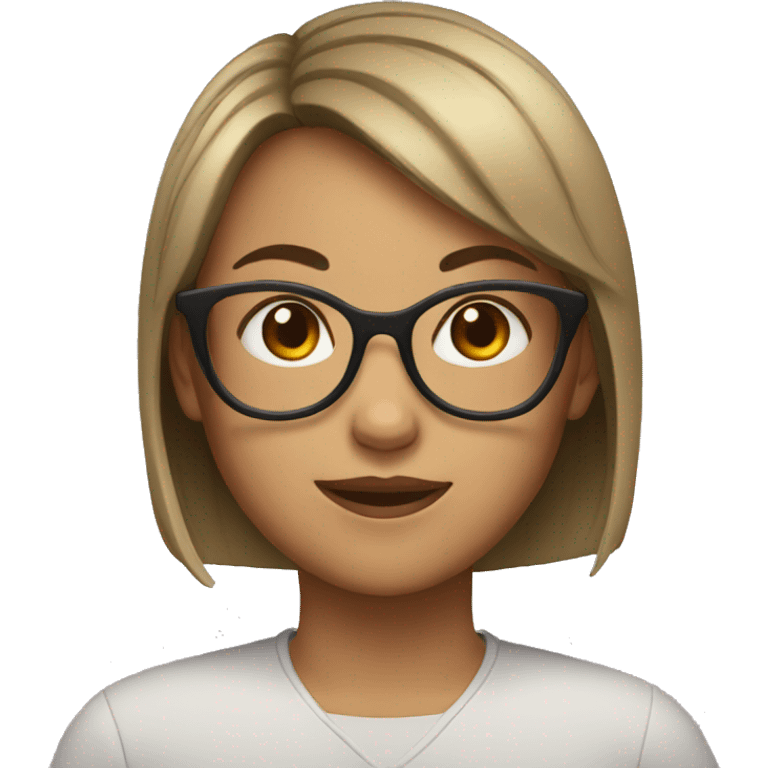 Girl with short hair and glasses emoji