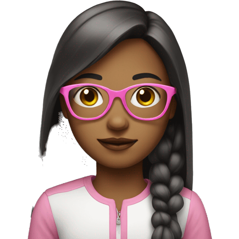 Girl with pink glasses emoji