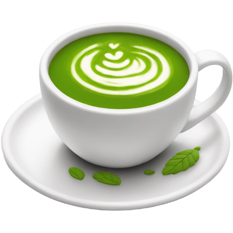 Realistic Matcha latte in white mug emoji