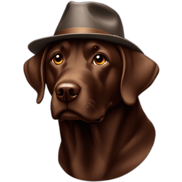 a-chocolate-lab-with-a-hat emoji