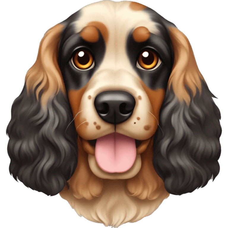 a cocker spaniel dog with the color pattern of a rottweiler  emoji