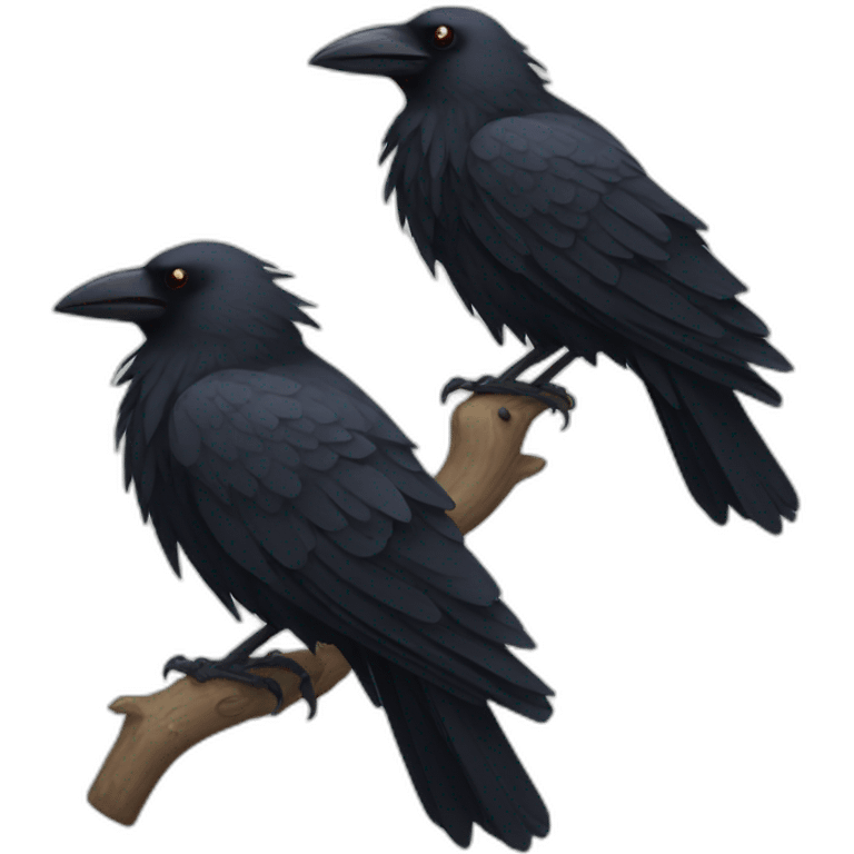 Three crows emoji