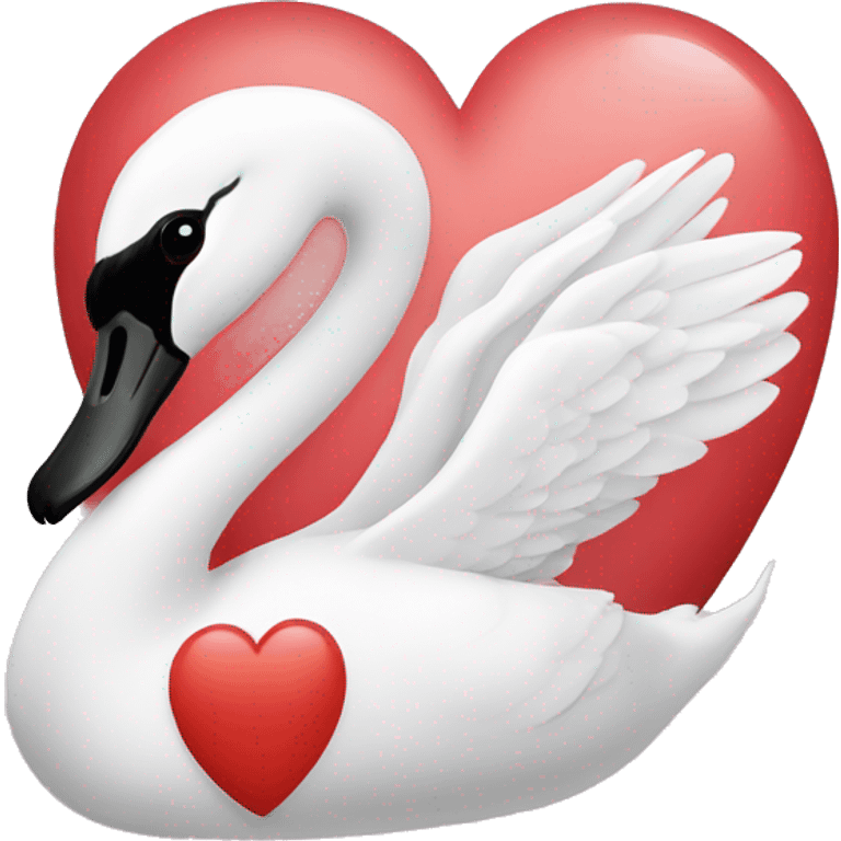 Heart swan emoji