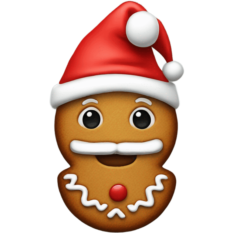 gingerbread with santa hat emoji