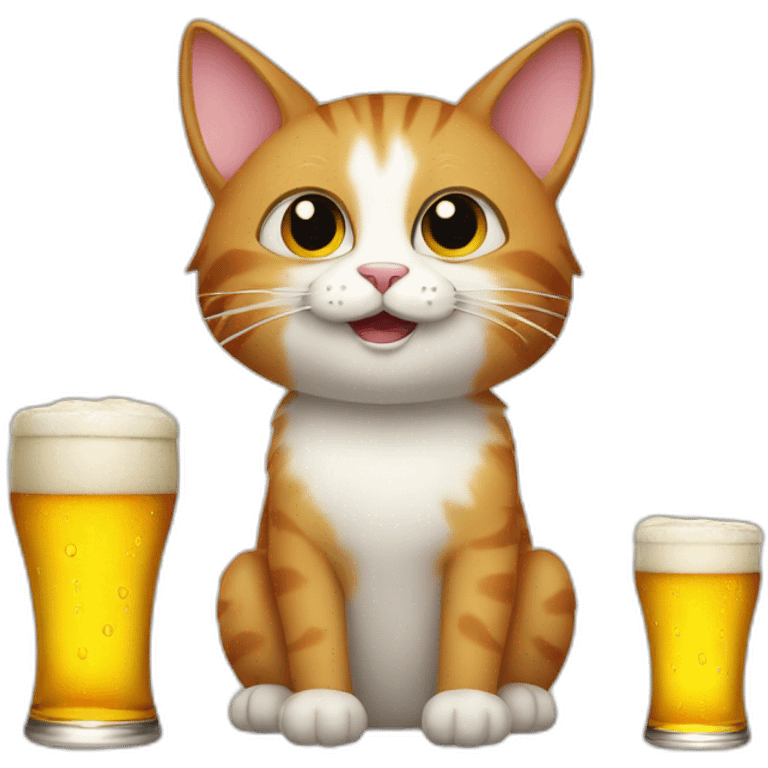 Cat drink beer emoji