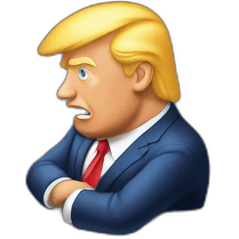 Donald Trump who is on the edge of a building emoji