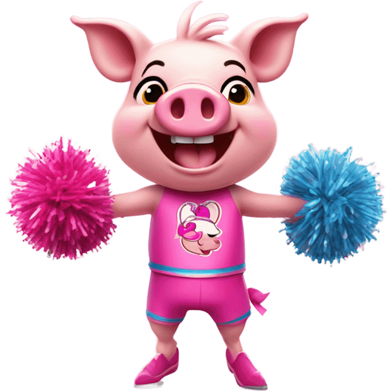 Pig cheerleading emoji