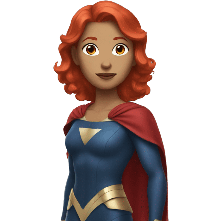 Superwoman with red hair emoji