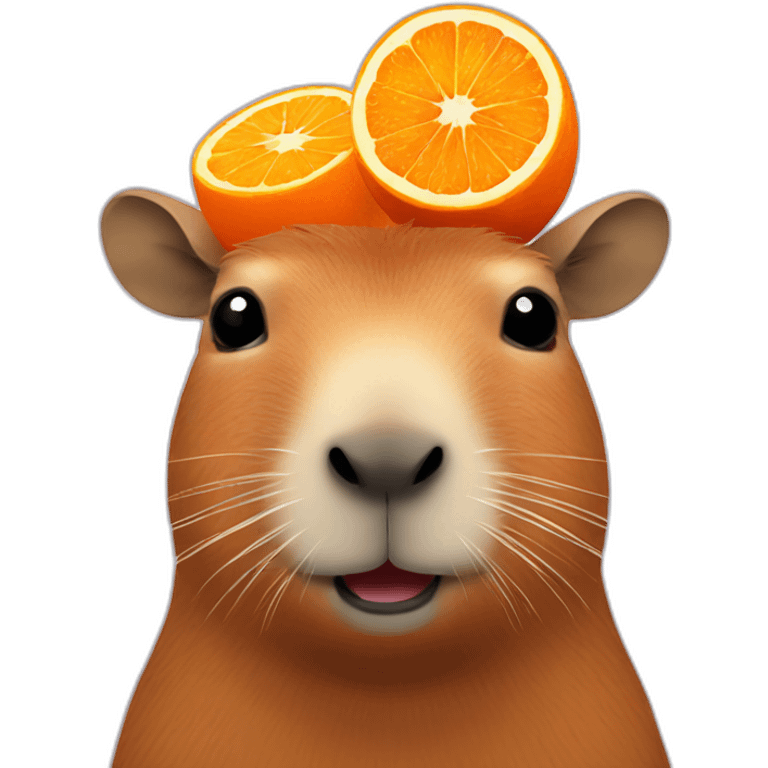 capybara with an orange on its head emoji