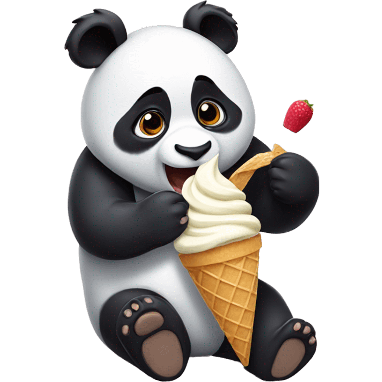 Panda eating ice cream emoji