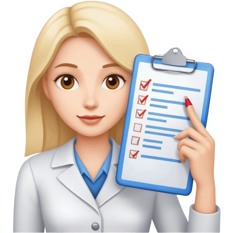 Woman holding a checklist emoji