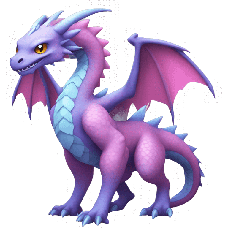 Kawaii Edgy Bright Ethereal Fururistic Fantasy Dragon Pokémon Fakemon full body emoji