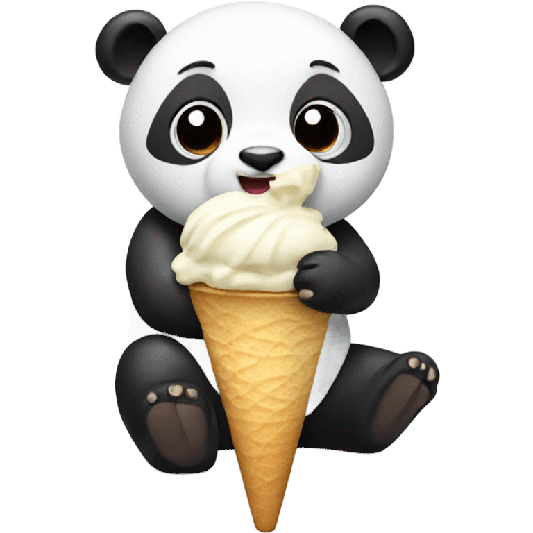 Panda eating ice cream emoji