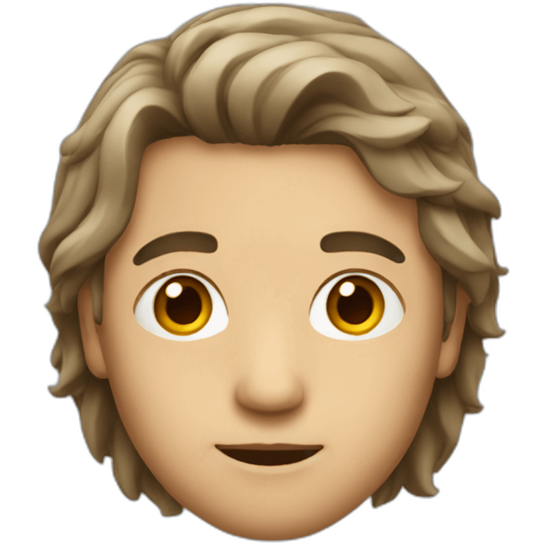 man with middle parted hair emoji