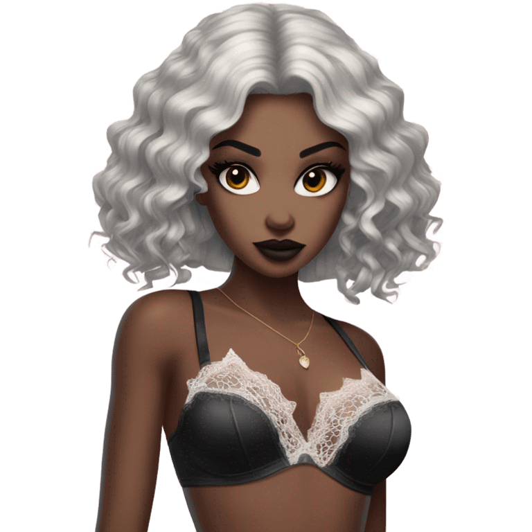 Hyper Realistic Goth victoria secret model emoji