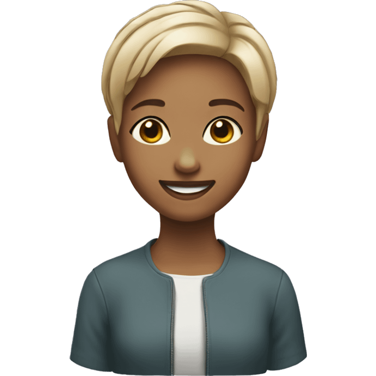 smiling girl with short hair emoji