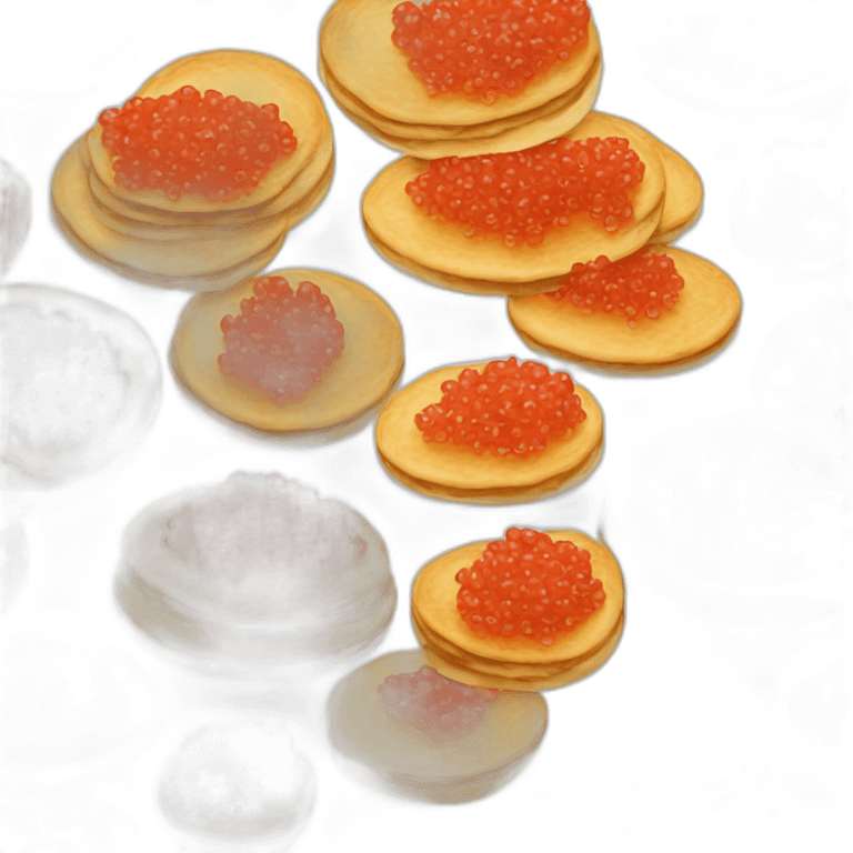 Pancake with red caviar emoji