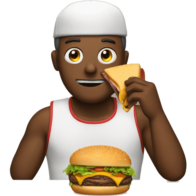 Man eating a burger emoji