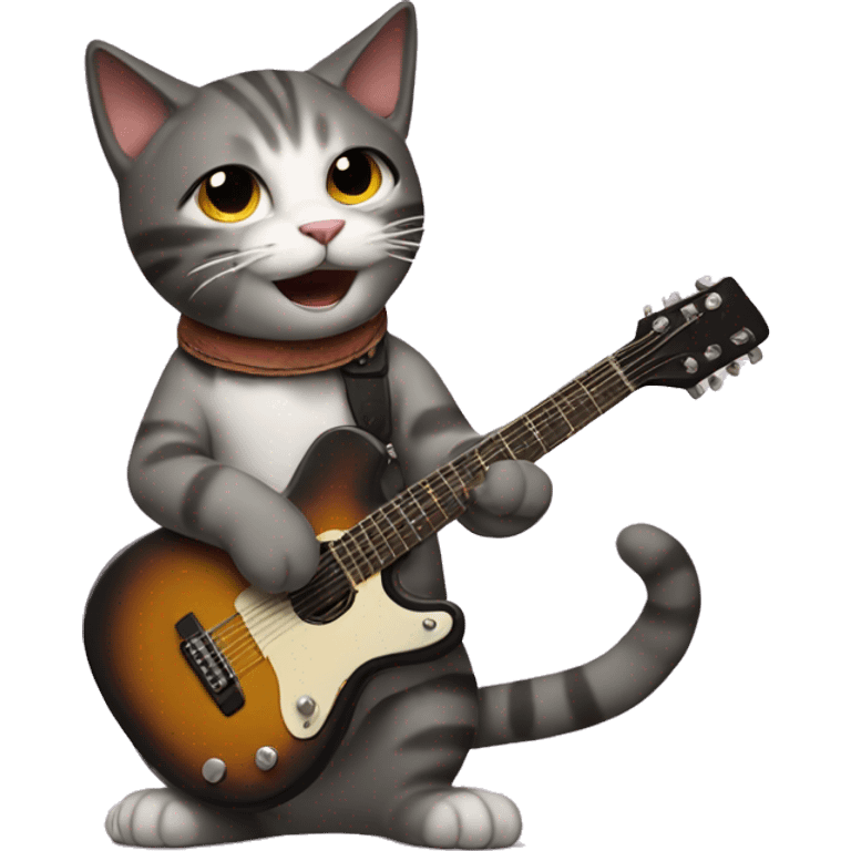 cat playing guitar emoji