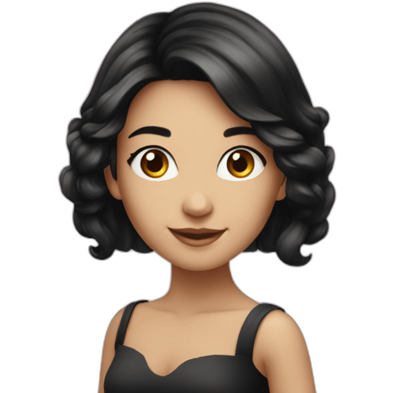 Smiling-elegant-girl-with-black-hair emoji