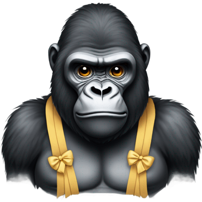 gorilla with a bow emoji