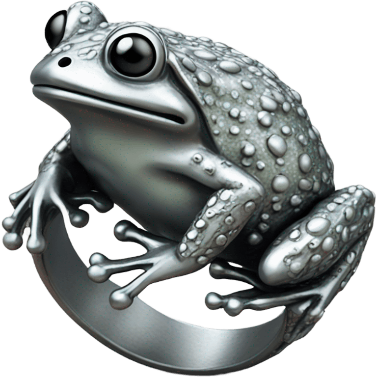 The great frog silver ring emoji