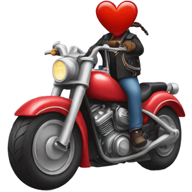 Heart riding motorcycle  emoji