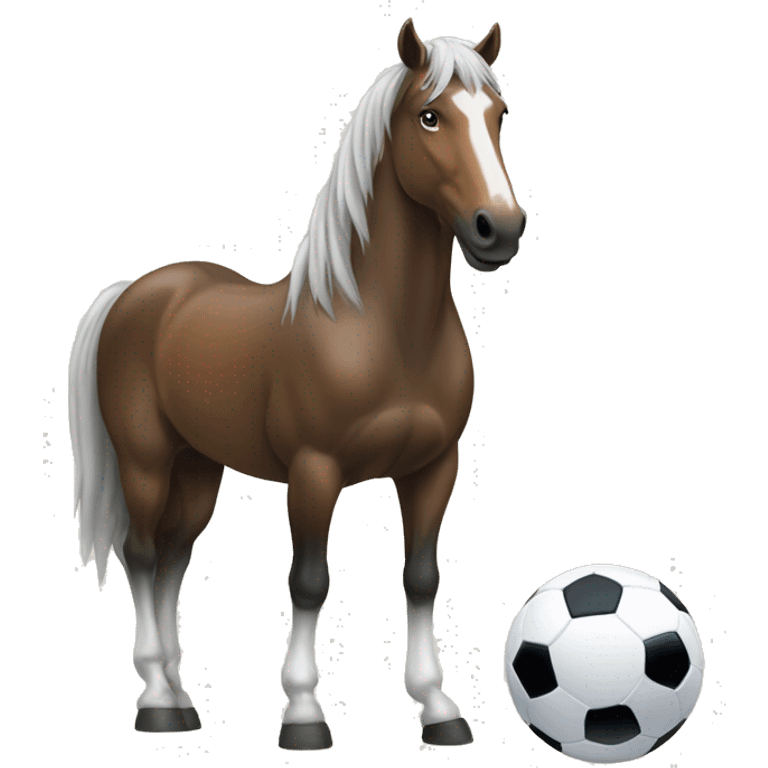 Pferd mit Fußball  emoji