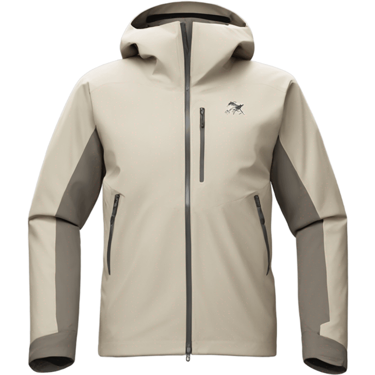 beige white Arcteryx jacket with no hood emoji