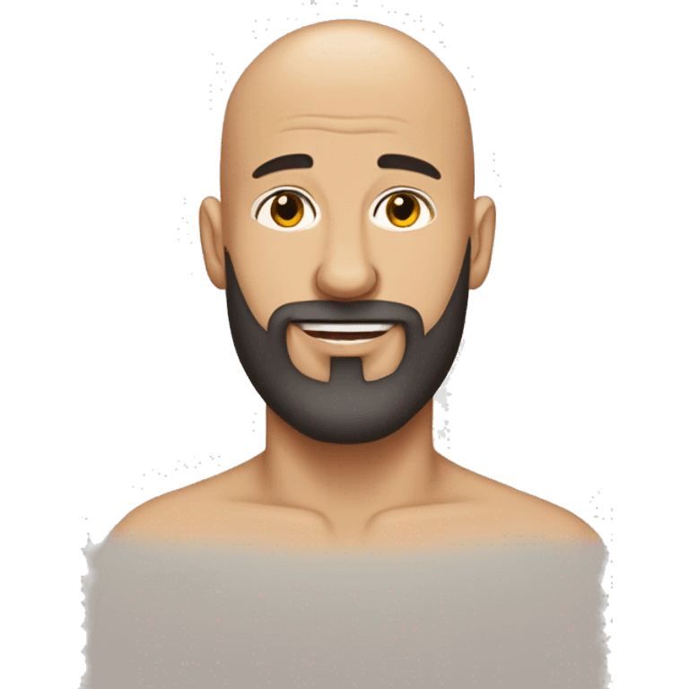 genterate emoji of m pettern bald men fit pecs and trimmed beard emoji