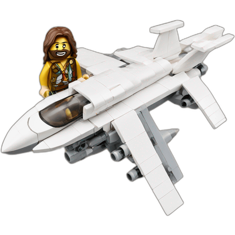 lego jesus in a jet bomber emoji